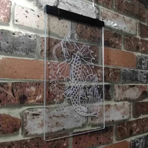 Vista 4 de ADVPRO Koi Fish Display - Letrero de neón LED de doble color, azul y rojo, 8 x 12 pulgadas st6s23-i3720-br