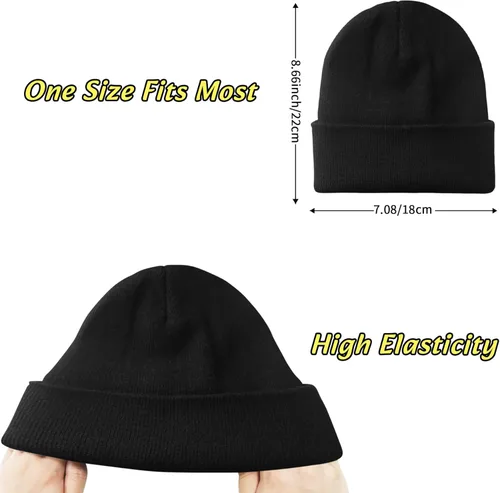 Vista 6 de NPQQUAN 3 Packs Unisex Beanie Hats for Men Women Winter Knit Beanies