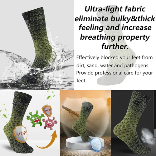 Vista 5 de Calcetines transpirables impermeables, certificados SGS RANDY SUN, unisex, para escalada, esquí, senderismo, senderismo, 1 par