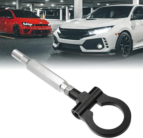 Vista 2 de X AUTOHAUX Tornillo de gancho de remolque de parachoques delantero negro para Subaru BR-Z 2013-2018 para Subaru Impreza 2012-2014