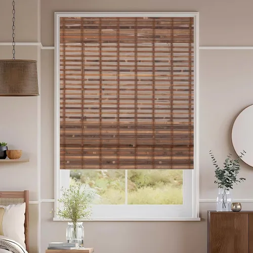 Vista 10 de ALIMOO Persianas romanas de bambú inalámbricas, persianas de bambú para ventanas interiores, hogar y jardín, fácil instalación, 24 pulgadas de ancho
