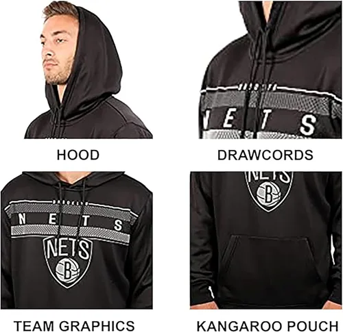 Vista 5 de Ultra Game Men's NBA Official Super Soft Midtown Hoodie Sweatshirt