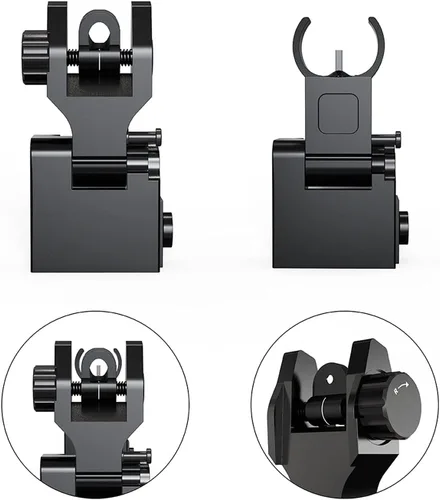 Vista 4 de Marmot Flip Up Sight Full Metal Iron Sight & Fiber Flip Up Sights CQB & Precise Mode Gun Sights Rifle Sights