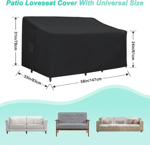 Vista 4 de ABCCANOPY Funda para silla de patio, apilable, impermeable, para exteriores, duradera, resistente a los rayos UV, de poliéster, funda para muebles