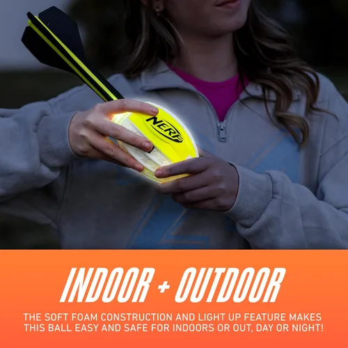 Vista 5 de Nerf Lightstrike Vortex Balón de espuma - Balón LED de vórtice suave que cambia de color para lanzamientos de larga distancia - Activado por impacto