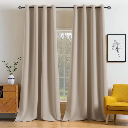 Vista 30 de MIULEE Cortinas para oscurecer la habitación, con aislamiento térmico y bloqueo de luz, juego de 2 paneles de cortina opaca para ventana, parte