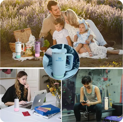 Vista 7 de Paquete de 2 botas de silicona para Stanley Cup de 30 onzas, protector inferior con purpurina para accesorios de vaso Stanley de 40 onzas, botas