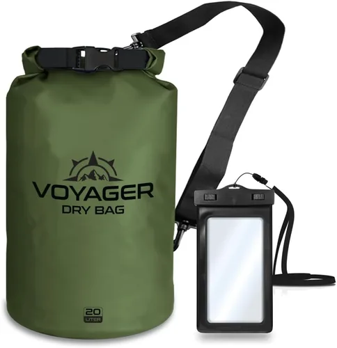 Voyager Bolsa seca impermeable: saco seco resistente con parte superior enrollable, perfecto para kayak, remo, playa, rafting, canotaje, senderismo,