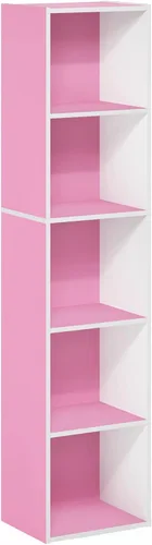 Vista 464 de Furinno - Estantería de cubos de 5 niveles serie Luder para libros y almacenamiento, color roble francés