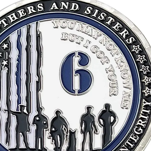 Vista 6 de ASmileIndeep Monedas de desafío policial Policía k9 Moneda de desafío de aplicación de la ley militar delgada línea azul oficial de policía regalo