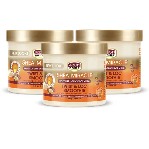 African Pride Shea Miracle Moisture Twist & Loc Smoothie (paquete de 3), 12 onzas