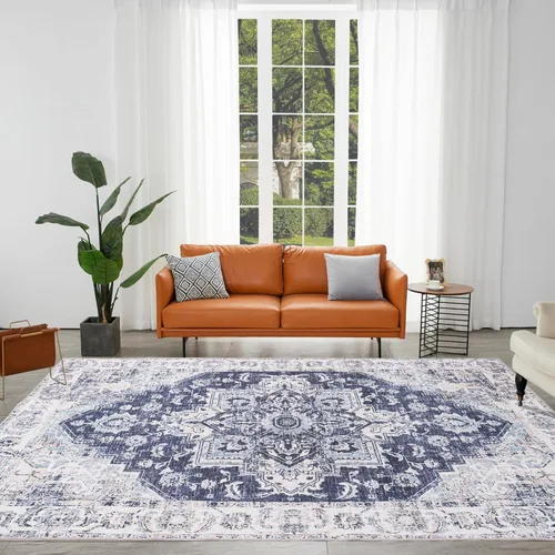 Vista 26 de Auemtyn Alfombra lavable de 6 x 9, moderna, abstracta, suave, delgada, antideslizante, para interiores, para sala de estar, dormitorio, comedor