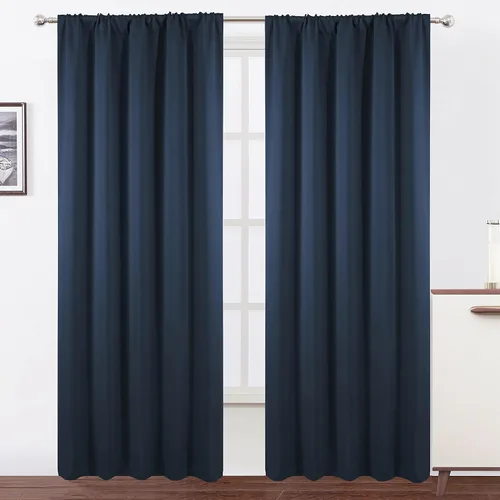 Vista 52 de LEMOMO Cortinas opacas grises, 52 x 84 pulgadas, juego de 2 paneles de cortinas opacas con aislamiento térmico para oscurecer la habitación