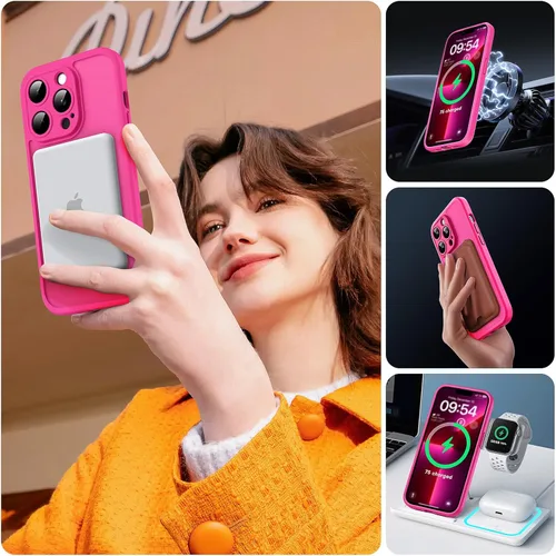 Vista 376 de TOCOL Funda para iPhone 11, compatible con Magsafe, protección completa de cámara, imanes integrados, protección contra caídas, funda translúcida