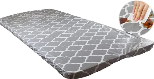 Vista 22 de Rally Home Goods Mantel redondo de vinilo ajustable para interiores y exteriores, respaldo de franela, borde elástico, funda de plástico impermeable