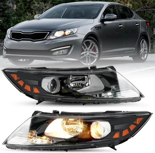 Vista 12 de SOCKIR Conjunto de faros halógenos de repuesto para Kia Optima 2011 2012 2013, carcasa negra, reflector transparente para lado del conductor