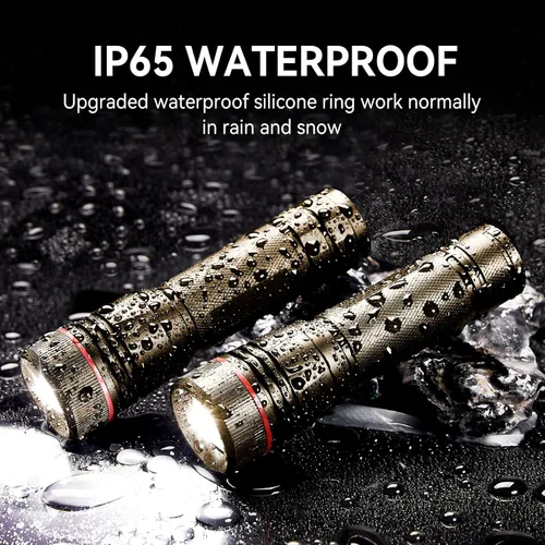 Vista 5 de WdtPro Linternas recargables de alto lúmenes, 1 paquete de 10H de larga duración, súper brillantes, para EDC, linternas LED mini tácticas