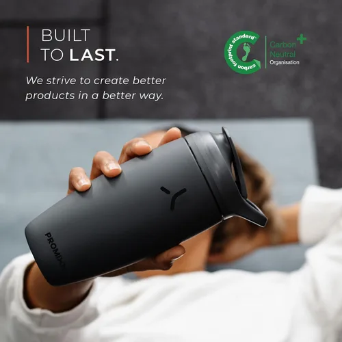 Vista 7 de Promixx Pursuit - Botella agitadora aislada de acero inoxidable y vaso agitador, 18 onzas, gris grafito