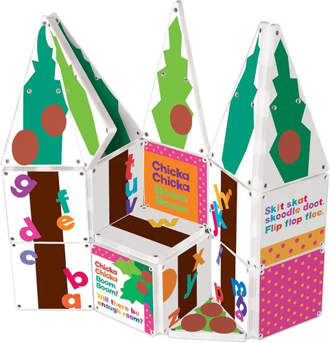 Vista 3 de CreateOn Set de Chicka Chicka Boom Boom, Juguetes Magnéticos de Construcción para Niños, Juguetes Educativos de STEM para Edades 3+, 19 Piezas