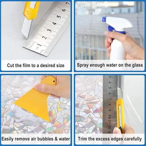Vista 7 de rabbitgoo Kit de película para ventana, kit de tinte de instalación de película de privacidad para ventana, 3 piezas de herramientas de aplicación