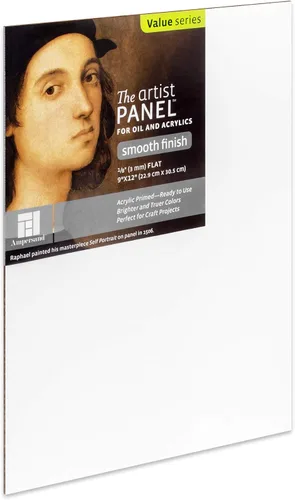 Vista 21 de Panel de pintura de artista de madera con gesso de Ampersand Art Supply: Liso con imprimación, 4" x 4", perfil acunado de 1-1/2