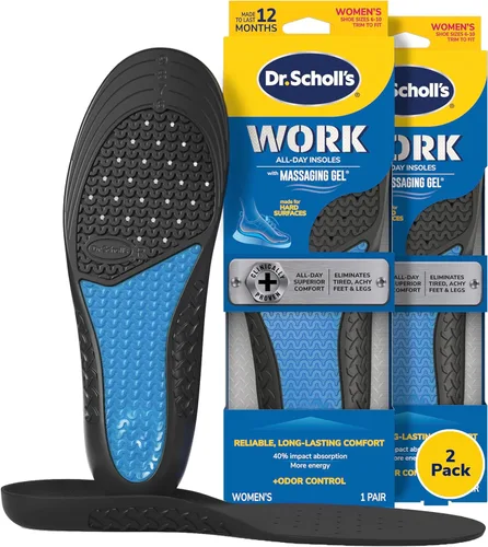 Vista 13 de Dr. Scholl's Plantillas Work All Day Superior Comfort (con) gel de masaje, hombres, 1 par, recortar a medida