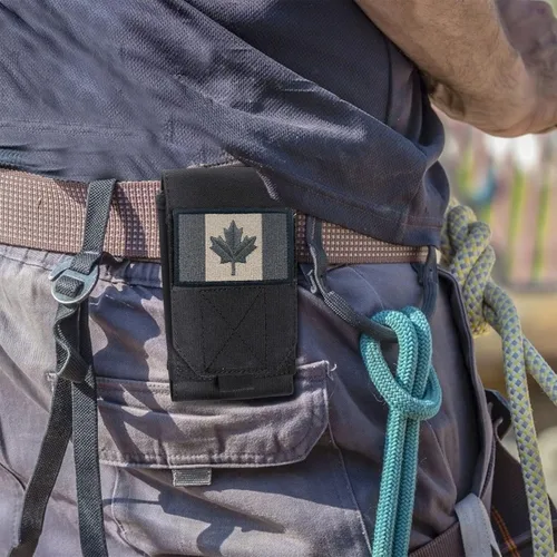 Vista 7 de Funda táctica negra Molle impermeable para teléfono celular, funda resistente para iPhone 11, 12, 13 Pro Max, menos de 6.7 pulgadas