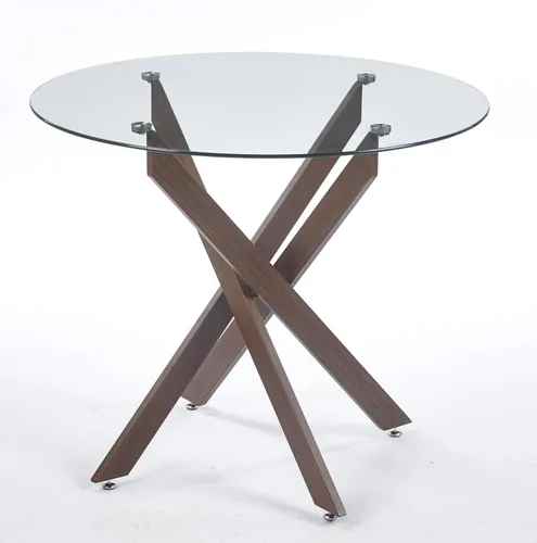 Vista 183 de Mesa de comedor redonda de 36 pulgadas para 4, mesas de cocina y comedor de cristal, moderna mesa de comedor circular con mesa de vidrio templado