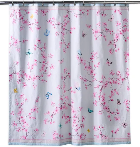 Vista 14 de Maison d' Hermine Cortina de ducha 100% algodón, un panel, 70 x 72 pulgadas, tela lavable para baño, fácil de colgar con 12 agujeros para botones