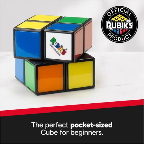 Vista 2 de Rubik's Cube, el cubo oficial de Rubik's de 2 x 2, mini juguete STEM para resolver problemas, rompecabezas a juego de colores, juguete antiestrés