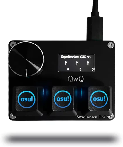 Vista 8 de BTXETUEL SayoDevice O3C Teclado OSU con Interruptores Hall de Disparo Rápido Interruptores Lineales Magnéticos con Perilla y Pantalla, Copiar Pegar