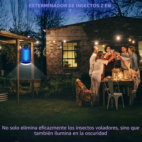 Vista 3 de Exterminador de insectos al aire libre, exterminador de mosquitos con luz LED, matamoscas para exteriores e interiores, exterminador de insectos