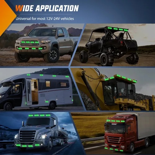 Vista 9 de Nilight - Juego de 8 luces estroboscópicas LED de 12 luces de 12V/24V - Luces de emergencia para montaje en superficie, ultradelgadas, con función