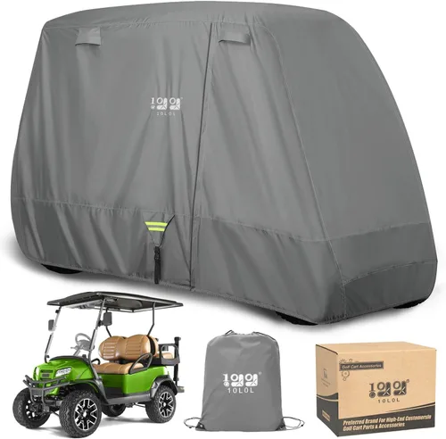 Vista 9 de 10L0L Funda resistente para carrito de golf 650D para 2/4/6 pasajeros EZGO, Club Car y Yamaha, protección exterior resistente a la intemperie