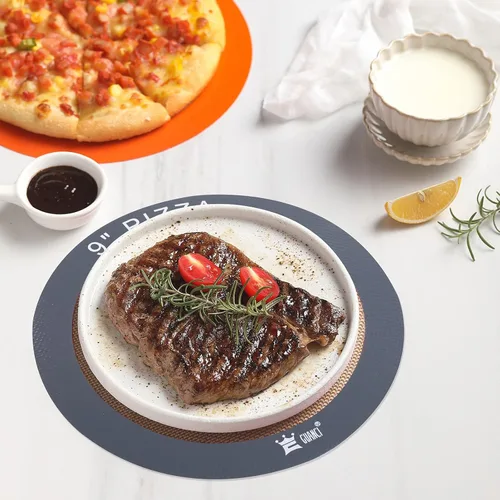 Vista 6 de Juego de 4 alfombrillas de silicona para hornear, antiadherentes, reutilizables, para hacer macarrones, pizzas, galletas, pasteles, pan, bollos