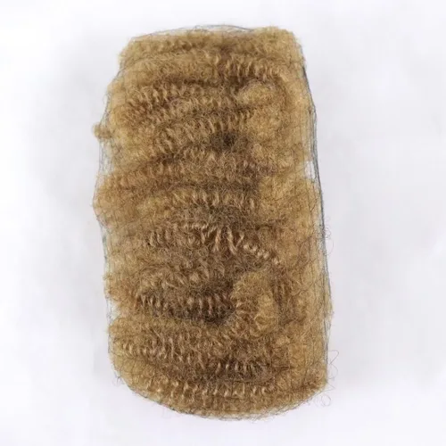 Vista 7 de HAPPY&CC Afro Kinkys - Extensiones de cabello humano a granel para extensiones de rastas, trenzas, extensiones de micro bloqueo, color 27 rubio #27