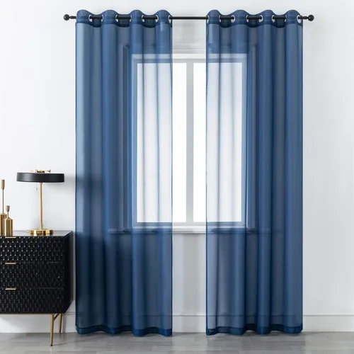 Vista 19 de Cortinas traslúcidas de 108 pulgadas para sala de estar, dormitorio, apartamento, ventana, 2 paneles con ojales, cortinas semitransparentes