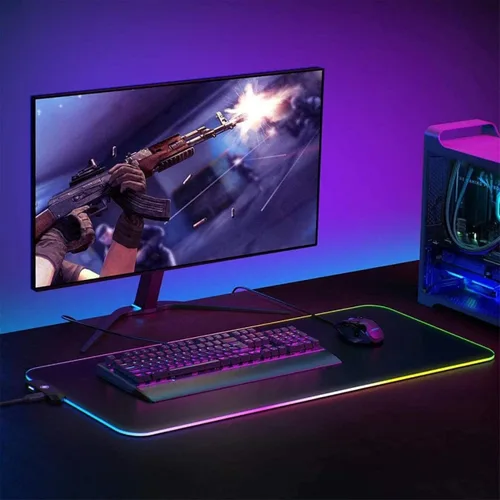Vista 6 de Mouse Pads Stray Dogs RGB Mousepad Anime Backlight Deskpad Pc Luminous Cute Mouse Pad Gaming with Wire Backlit Mat 300X700X4MM