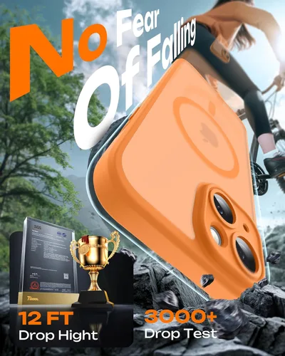 Vista 139 de TOCOL Funda para iPhone 11, compatible con Magsafe, protección completa de cámara, imanes integrados, protección contra caídas, funda translúcida