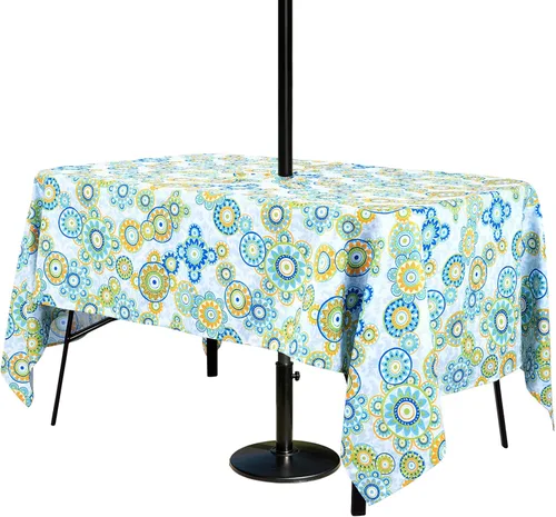 Vista 31 de Poise3EHome - Mantel impermeable antiderrames para exteriores e interiores, para camping, picnic, té de la tarde, asados, flores