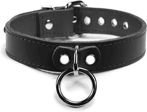 VP Leather Martin I Collar – Stylish Adjustable Neck Collar for Men & Women - Top Grain Leather & Soft Lambskin, Fashionable Design w/Nickel Plated