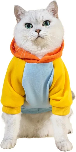 Vista 21 de QWINEE Sudadera Básica con Capucha para Perro Suéter para Cachorro Disfraces Cálidos para Gato Ropa para Mascotas para Chihuahua Cachorro Gatito