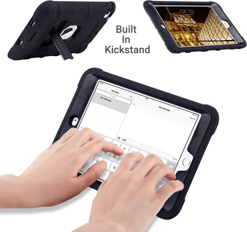 Vista 2 de ULAK Funda para iPad mini 1 2 3, Funda protectora de tres capas resistente a prueba de golpes con soporte para iPad mini 2, 1ª 2ª 3ª