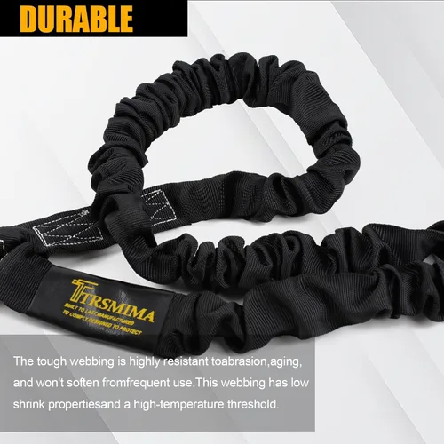 Vista 3 de Arnés de Seguridad Retractable TRSMIMA - Protección contra caídas para escalada con correa de 6 pies de una sola pierna con amortiguador interno