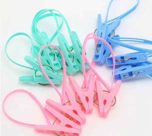 Vista 4 de JCBIZ 24 pinzas de clip para ropa, clip de cuerda multicolor, línea de ropa para colgar, resistente al viento, para colgar calcetines, clavija