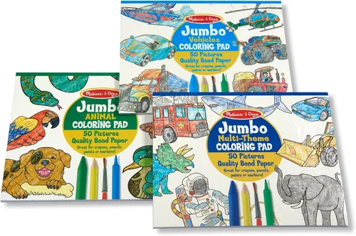 Vista 4 de Melissa & Doug Jumbo Coloring Pad, animales