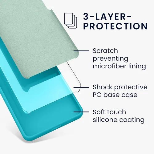 Vista 521 de kwmobile Funda Compatible con Google Pixel 6 Pro - Funda de teléfono de silicona TPU con acabado suave - Azul Arrecife