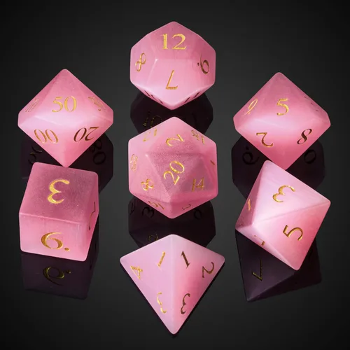 Vista 38 de UDIXI Juego de dados de vidrio prisma, 7 dados de vidrio arcoíris esmerilado para juegos de mesa RPG (prisma arenado)