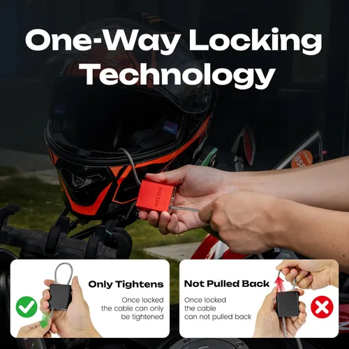 Vista 3 de Candado de cable con 3 llaves L 3.28 pies (1m), D 1/6 pulg (4mm) Candado de cable de acero ajustable Candados de aluminio para bicicletas
