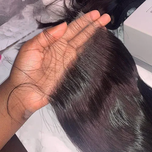 Vista 13 de BEEOS Frontal de Encaje HD de 13 x 4 pulgadas Solamente, cabello humano virgen lacio de color rubio 613, línea de cabello prearrancado de 0.10mm